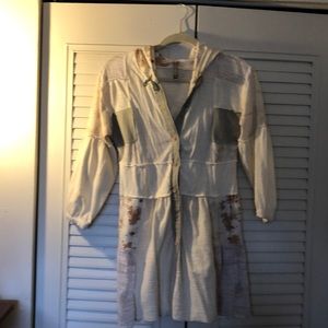 Free people spring jacket with hoodie size small